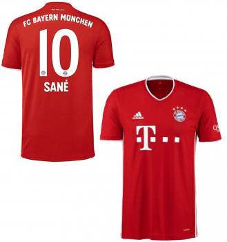 Adidas FC Bayern München Trikot 10 Leroy Sane 2020/21 CL Sieger Lissabon heim rot Herren M