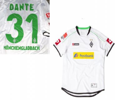 Lotto Borussia Mönchengladbach Trikot 31 Dante 2012/13 weiß matchworn Postbank Herren L