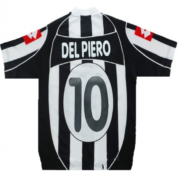 Preview: Lotto Juventus Turin Trikot 10 Del Piero Fastweb 2002/03 schwarz weiß Herren L