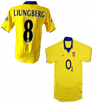 Nike FC Arsenal London Trikot 8 Freddie Ljungberg ohne o2 Sponsor gelb Herren XL