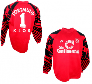Nike Borussia Dortmund Torwart Trikot 1 Stefan Klos 1995/96 CL BVB Continentale Rot Herren M