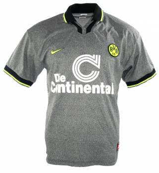 Nike Borussia Dortmund Trikot 1996/97 18 Ricken 10 Möller 9 Chapuisat BVB Continentale Grau Herren L oder XL