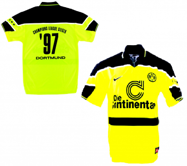 Nike Borussia Dortmund Trikot CL Finale 1997 Die Continentale BVB Kinder S = 128 cm bis 140 cm