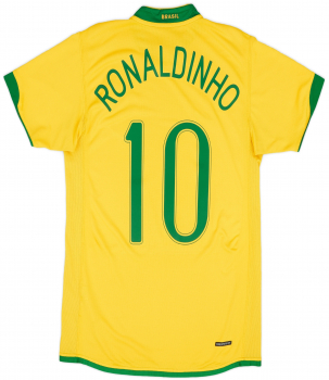 Nike Brasilien Trikot 10 Ronaldinho WM 2006 Heim Gelb Herren XL