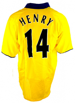 Nike FC Arsenal Trikot 14 Thierry Henry 2003/04 O2 Gelb unbeaten CL Herren 2XL/XXL