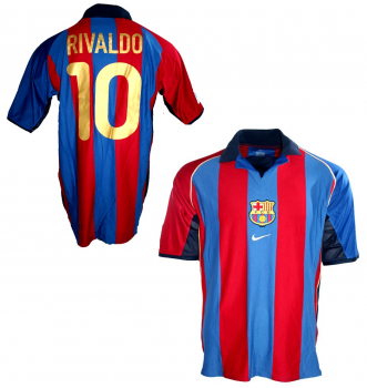 Nike FC Barcelona Trikot 10 Rivaldo 2001/02 Heim Herren XL