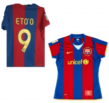 Nike FC Barcelona Trikot 9 Samuel Eto'o 2006/07 heim rot blau Damen D = 40/42 = US L = height 173 cm