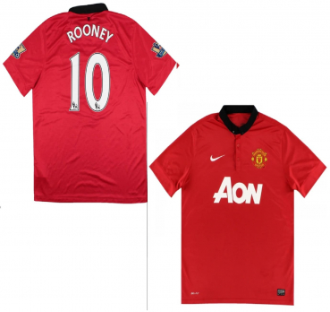 Nike Manchester United Trikot 10 Wayne Rooney 2013/14 heim rot A-on Herren M