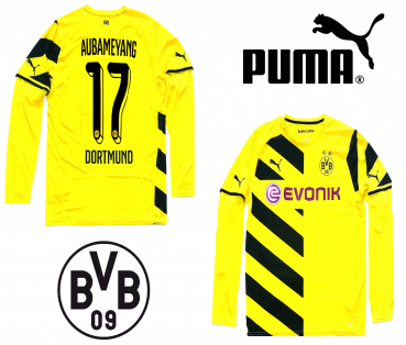 Puma Borussia Dortmund Trikot 17 Aubameyang 2014/15 matchworn langarm BVB Herren L