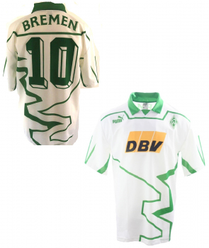 Puma SV Werder Bremen Trikot 10 Andreas Herzog 1993/94 DBV Meister Heim Weiß Herren XL