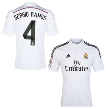 Adidas Real Madrid Trikot 4 Sergio Ramos 2014/15 heim weiß Fly Emirates Herren XL