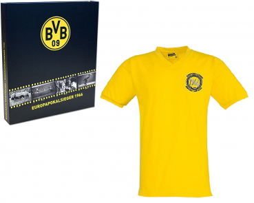 Borussia Dortmund Trikot Europapokalsieger 1966 BVB 09 retro heim gelb heim Box Herren S