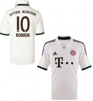 Adidas FC Bayern München Trikot 10 Arjen Robben Champions League auswärts weiß Herren S