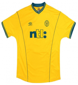 Umbro Celtic Glasgow Trikot 7 henrik Larsson 2000/01 2001/02 gelb ntl: Auswärts Herren XL