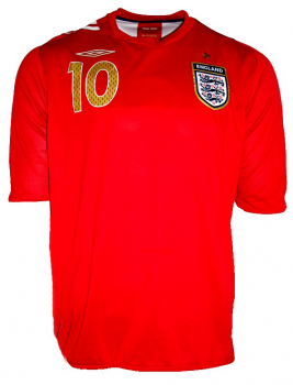 Umbro England Trikot 10 Michael Owen WM 2006 Away Rot Herren XL oder 2XL/XXL