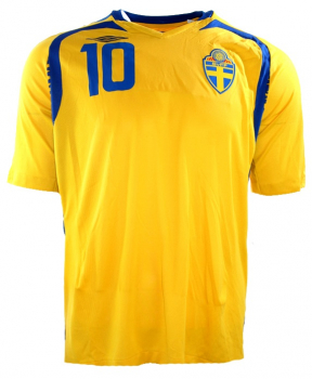Umbro Schweden Trikot 10 Zlatan Ibrahimovic Euro 2008 heim gelb Herren L