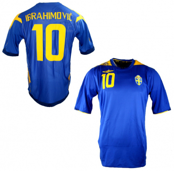 Umbro Schweden Trikot 10 Zlatan Ibrahimovic Euro 2008 Auswärts Blau Herren L