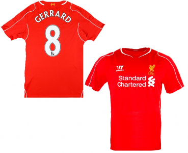Warrior FC Liverpool Trikot 8 Steven Gerrard 2014/15 heim Standard Chatered rot Herren XXL/2XL