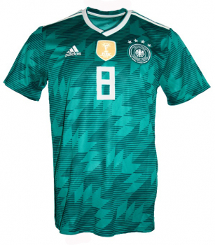 Adidas Deutschland Trikot 8 Toni Kroos WM 2018 Auswärts Grün DFB 4 Sterne Herren XL oder XXL/2XL