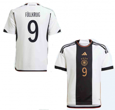 Adidas Alemania camiseta 9 Niklas Füllkrug Copa del Mundo 2022 blanco/negro senor S, M, L o XL