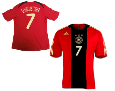 Adidas Deutschland Trikot 7 Basitan Schweinsteiger Euro 2008 schwarz rot DFB auswärts Herren M