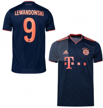 Adidas FC Bayern München Trikot 9 Robert Lewandowski 2019/20 Auswärts 3rd Marine blau Herren M