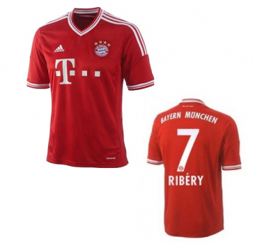 Adidas FC Bayern München Trikot 7 Franck Ribery 2013/14 rot triple Herren S/M oder L & Kinder 140 cm