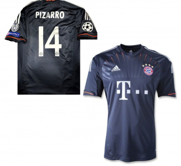 Adidas FC Bayern München Trikot 14 Claudio Pizarro 2012/13 auswärts schwarz Herren XL