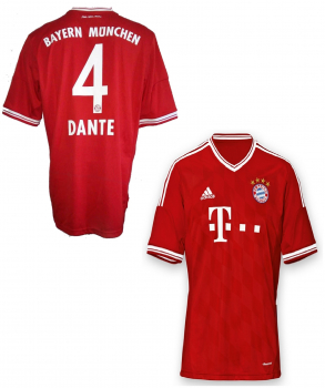 Adidas FC Bayern München Trikot 4 Dante 2013/14 triple Sieger heim rot Herren M oder L
