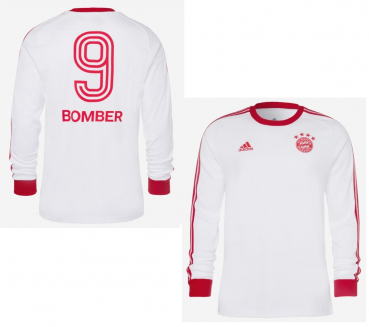 Adidas FC Bayern München Trikot Europapokal 12.05.1976 vs AS Saint Étienne 9 Bomber Gerd Müller weiß Herren XL