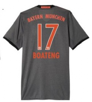 Adidas FC Bayern München Trikot 17 Jerome Boateng 2016/17 Auswärts grau 3rd Herren S