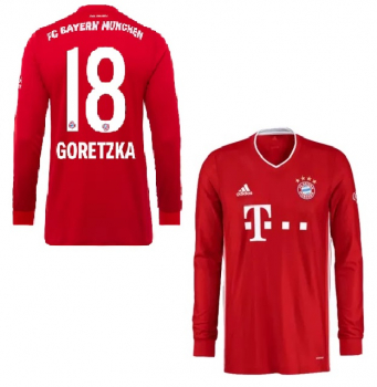Adidas FC Bayern München Trikot 18 Leon Goretzka 2020/21 langarm T-com heim rot Herren M