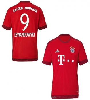 Adidas FC Bayern München Trikot 9 Robert Lewandowski 2015/16 heim rot Herren XXL/2XL