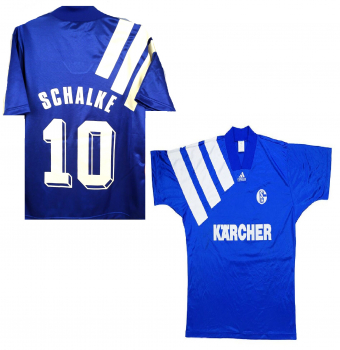 Adidas FC Schalke 04 Trikot 10 Olaf Thon 1994/95 Kärcher blau heim herren XS = Kinder 164 cm