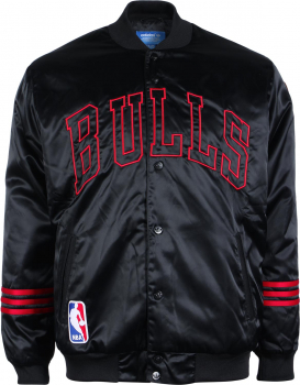Adidas Chicago Bulls Jacke NBA Basketball Originals Satin College Schwarz Herren XL