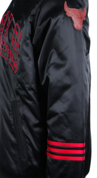 Adidas Chicago Bulls Jacke NBA Basketball Originals Satin College Schwarz Herren XL
