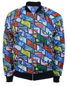 Adidas Jacke Originals TT Trainingsjacke Tongue Labels Zungen Etikett AOP SST Superstar Herren M (ab7683)