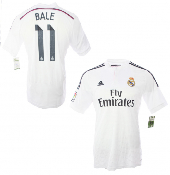 Adidas Real Madrid Trikot 11 Gareth Bale 2014/15 Heim weiß Fly Emirates Herren M und L