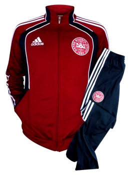 Adidas Dänemark Trainingsanzug WM 2010 DBU Präsentationsanzug rot/blau Herren D = 10, US = XL