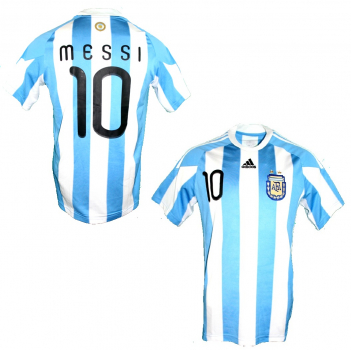 Adidas Argentinien Trikot 10 Lionel Messi WM 2010 heim weiß blau Herren M