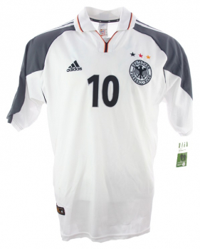 Adidas Deutschland Trikot 10 Lothar Matthäus Euro 2000 DFB Heim weiß Herren 176cm