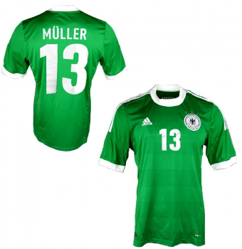 Adidas Deutschland Trikot 13 Thomas Müller Euro 2012 auswärts away DFB Grün Herren S, M oder L