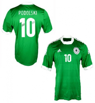 Adidas Deutschland Trikot 10 Lukas Podolski Euro 2012 auswärts DFB grün Herren 3XL/XXXL