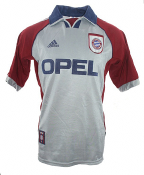 Adidas FC Bayern München Trikot Effenberg Scholl CL Finale 1999 silber Opel Herren S-M 176cm oder XL