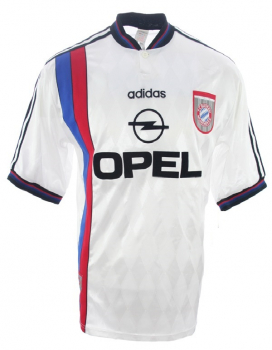 Adidas FC Bayern München Trikot 1996 7 Scholl 10 Matthäus Uefa Pokal Sieger Opel weiß Herren S-M/M/L/XL/XXL