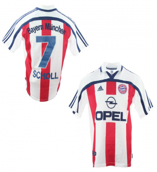 Adidas FC Bayern München Trikot 7 Mehmet Scholl 2000-2002 Weiß Rot Herren M oder XL