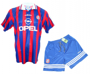 Adidas FC Bayern München Trikothose Hose Shorts 1995-1996 1997 Opel Blau Herren S, 176 cm - S-M oder Kinder 128 cm