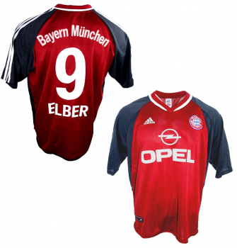 Adidas FC Bayern München Trikot 9 Giovane Elber 2001/02 Opel rot Herren S-M = 176 cm kinder