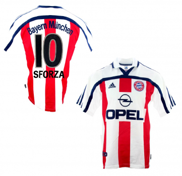 Adidas FC Bayern München Trikot 10 Ciriaco Sforza 2000/01 CL Sieg Away Opel Weiß Rot Herren XL