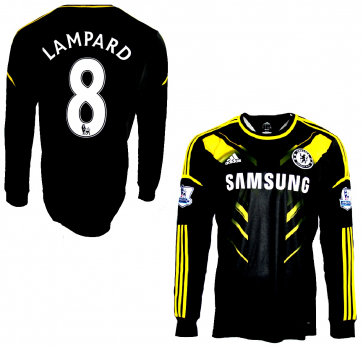 Adidas FC Chelsea London Trikot 8 Frank Lampard 2012/13 matchworn Schwarz Herren XL